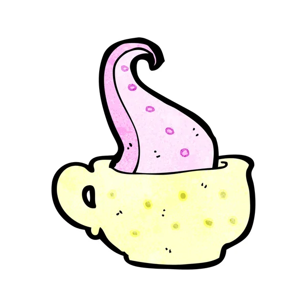 Tentacule tasse dessin animé — Image vectorielle