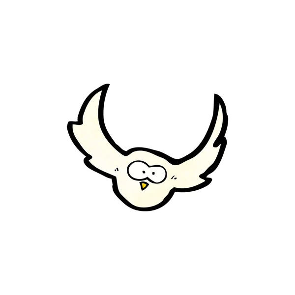 Cartoon flying owl screeching — Stock Vector