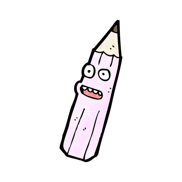 Pink pencil cartoon character — Stock Vector