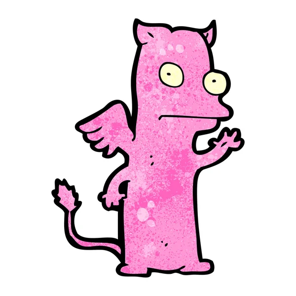 Kleine roze cartoon monster — Stockvector
