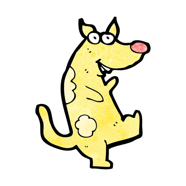 Köpek dans çizgi film sarı — Stok Vektör
