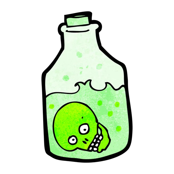 Gruseliger Totenkopf im Glas-Cartoon — Stockvektor