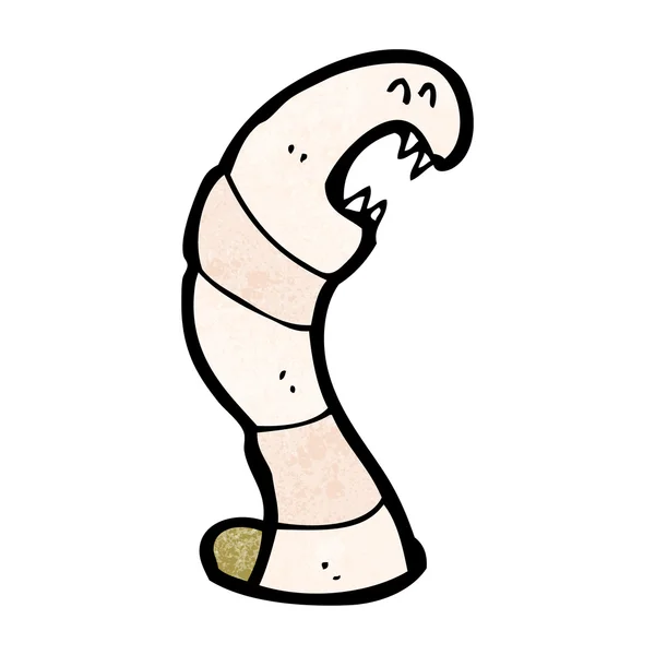 Caricatura de gusano enojado — Vector de stock