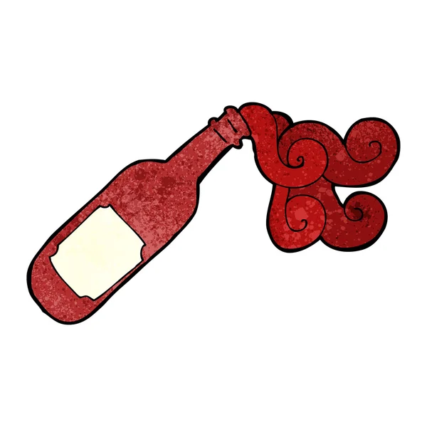 Cartoon rode fles wijn — Stockvector