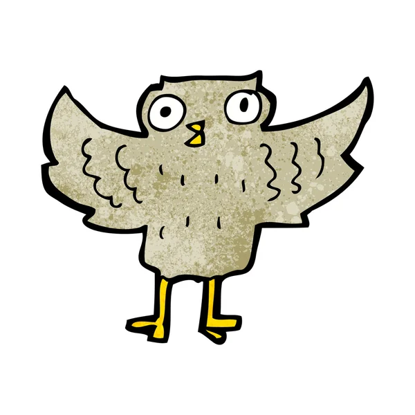 Cute retro owl cartoon — Stock Vector