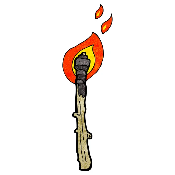 Flaming torch cartoon — Stock Vector