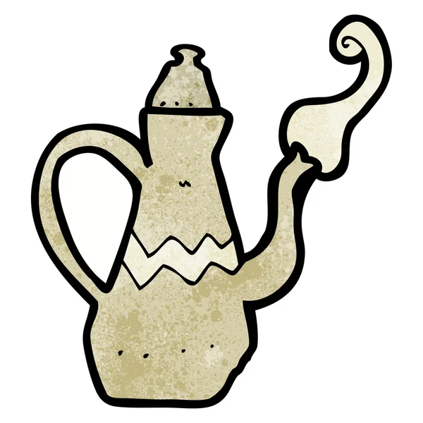 Cartoon coffee pot steaming — Stock Vector