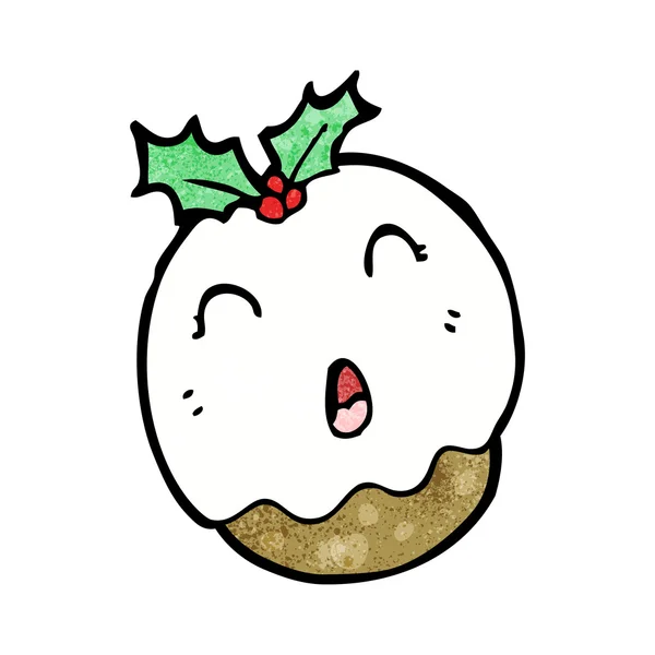 Budín de Navidad de dibujos animados — Vector de stock