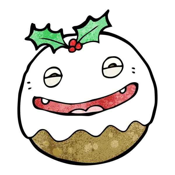 Cartoon Christmas pudding — Stock vektor