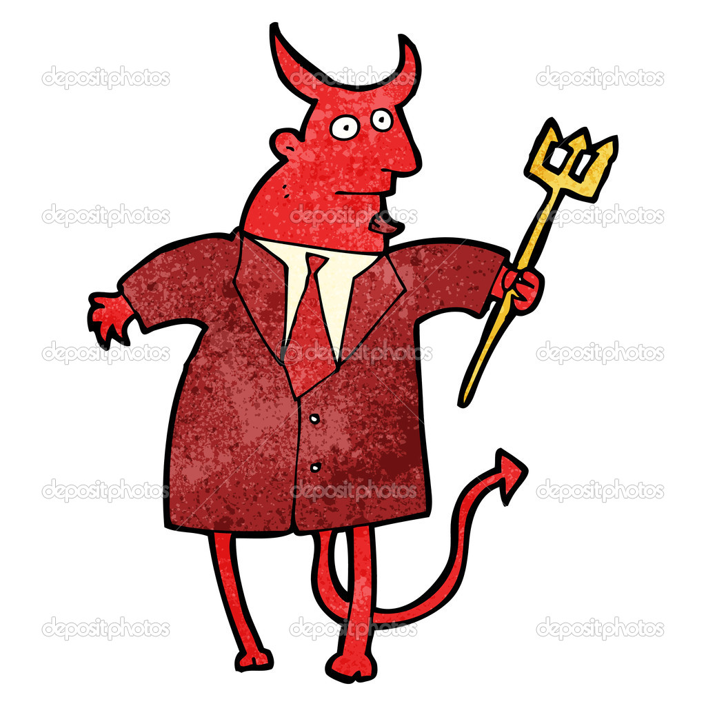 Cartoon devil in suit