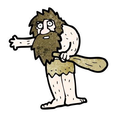 karikatür mağara adamı