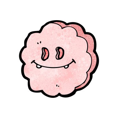 karikatür retro pembe bulut