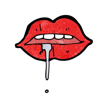 karikatür drooling dudaklar