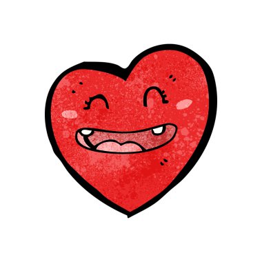 karikatür mutlu kalp