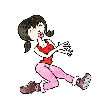 Cartoon woman in sweatpants clipart