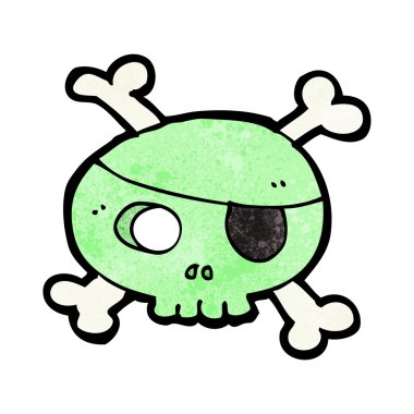 komik korsan kafatası karikatür