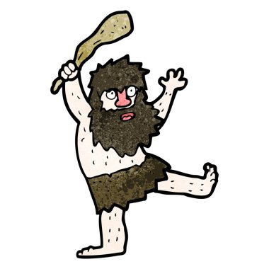 karikatür mağara adamı