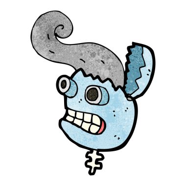 Buharlı robot kafa cartoon