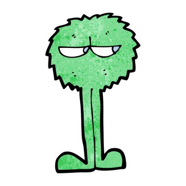 çizgi film yeşil tüylü canavar