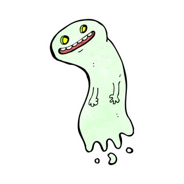 fantezi çizgi film yeşil bir hayaletin