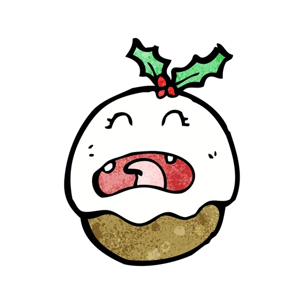 Dessin animé pleurer pudding de Noël — Image vectorielle