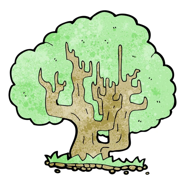 Karikatür büyük yaşlı ağaç — Stok Vektör