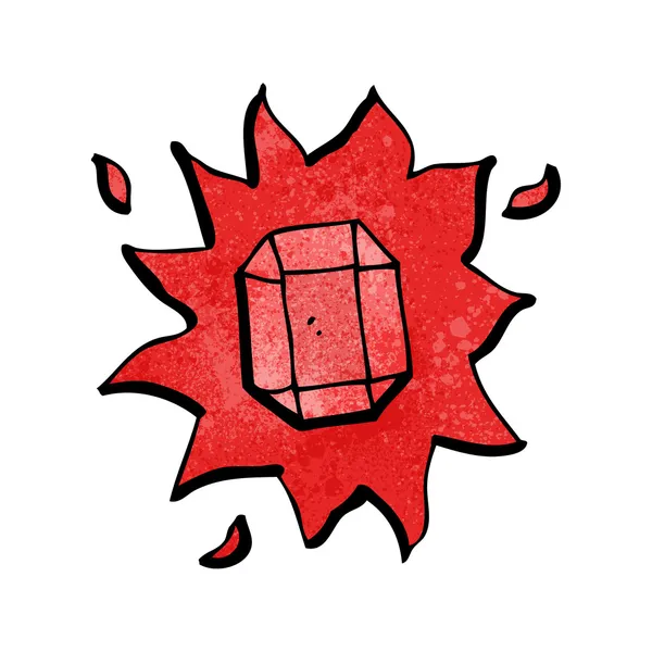 Rubis rougeoyant dessin animé — Image vectorielle