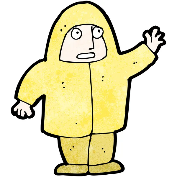 黄色雨衣的卡通人 — 图库矢量图片