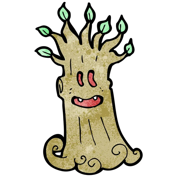 Árbol de dibujos animados espeluznante — Archivo Imágenes Vectoriales