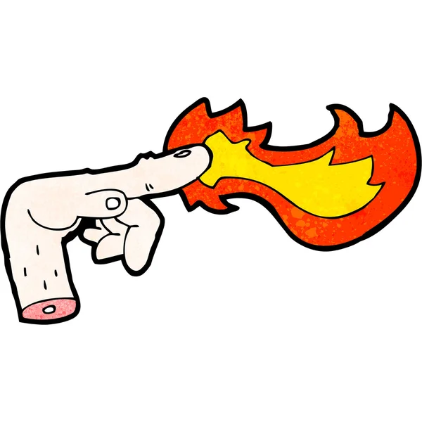 Cartoon hand shooting fire — Stock Vector