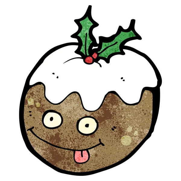 Cartoon Christmas pudding — Stock vektor