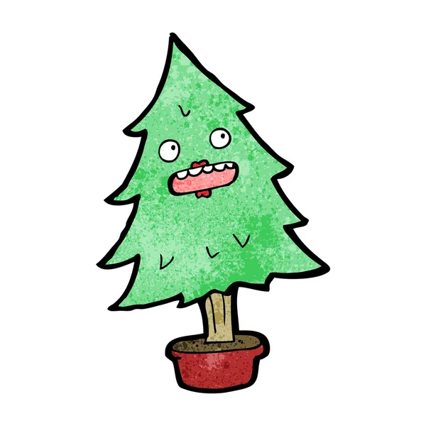 クリスマスツリー漫画のキャラクター — ストックベクタ