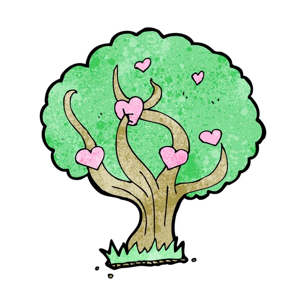 Cartoon liefde hart boom — Stockvector