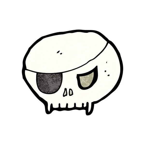 Crying pirata calavera de dibujos animados — Vector de stock