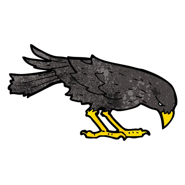 Cartoon pecking crow — Stock Vector