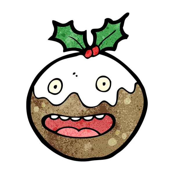 Cartoon christmas pudding — Stock Vector