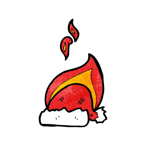 Flammande christmas hatt tecknade — Stock vektor