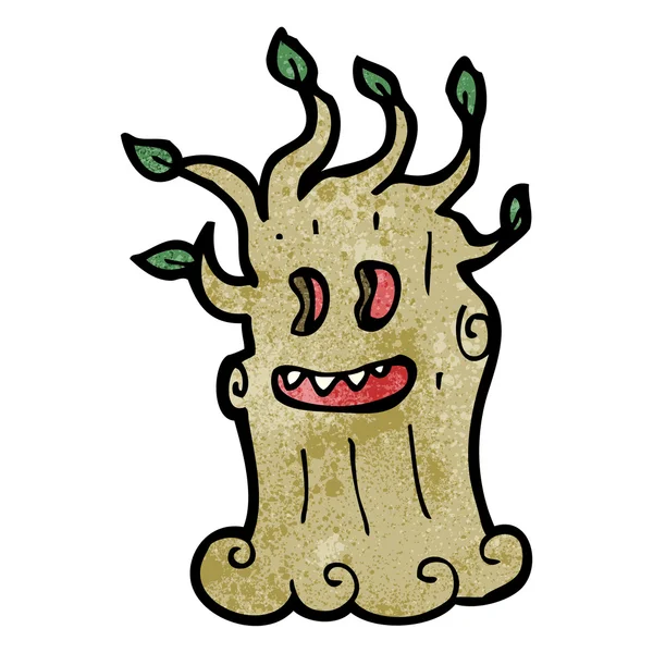 Dibujos animados árbol espeluznante — Archivo Imágenes Vectoriales