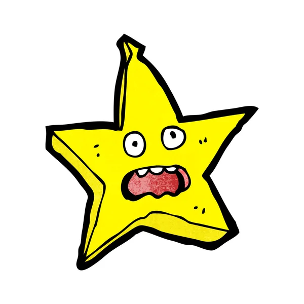 Dessin animé effrayé étoile — Image vectorielle
