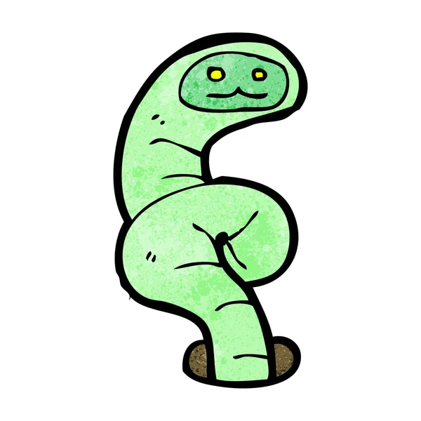 Cartoon worm personaggio — Vettoriale Stock