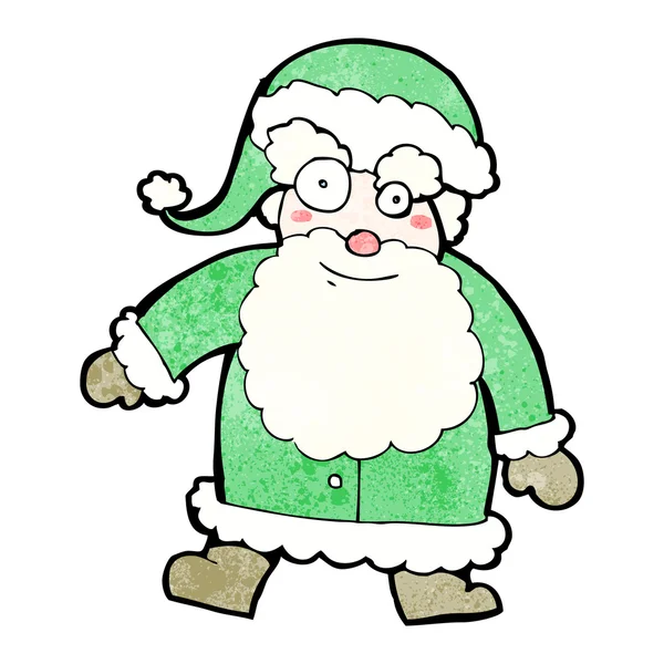 Desenhos animados tradicionais de Papai Noel verde — Vetor de Stock