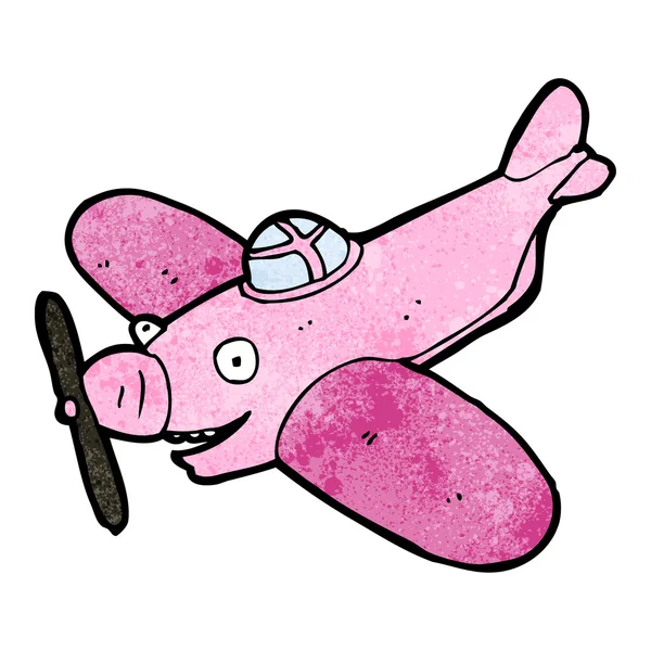 Cartoon aereo da combattimento rosa — Vettoriale Stock