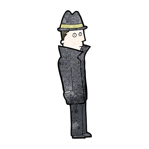 Cartoon man in trenchcoat — Stockvector