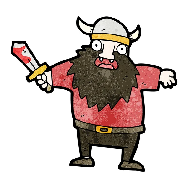 Caricatura de guerrero vikingo — Archivo Imágenes Vectoriales