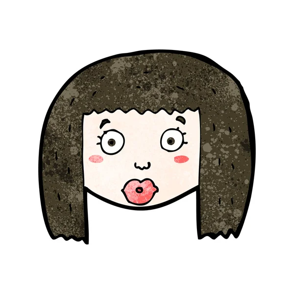 Dibujos animados mujer sorprendida — Vector de stock