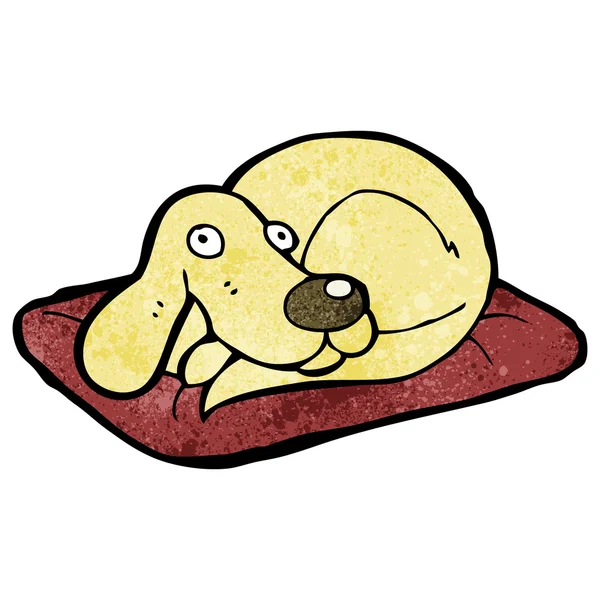 Cartoon dog on cushion — Stock Vector
