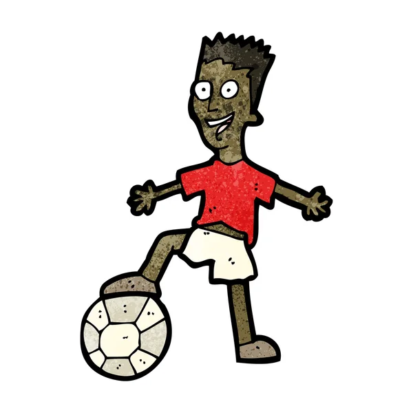 Jugador de fútbol de dibujos animados — Vector de stock