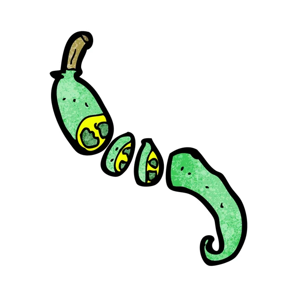 Kruidige groene gesneden jalapeno peper — Stockvector