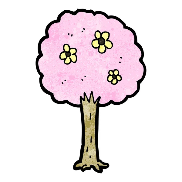 Cartoon pink tree — Stock Vector