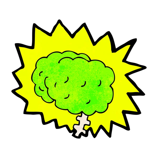 Green Brain With A Burst — Stock Vector